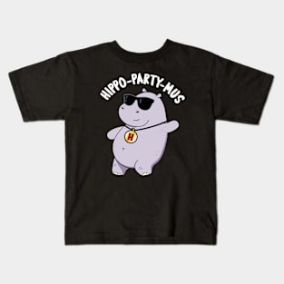 Hippo-party-mus Funny Animal Hippo Pun Kids T-Shirt